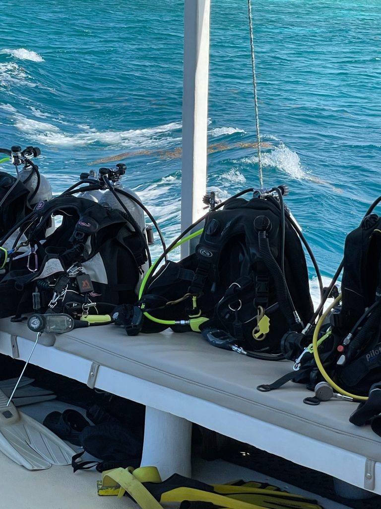 Divers relaxing on liveaboard sundeck surface interval