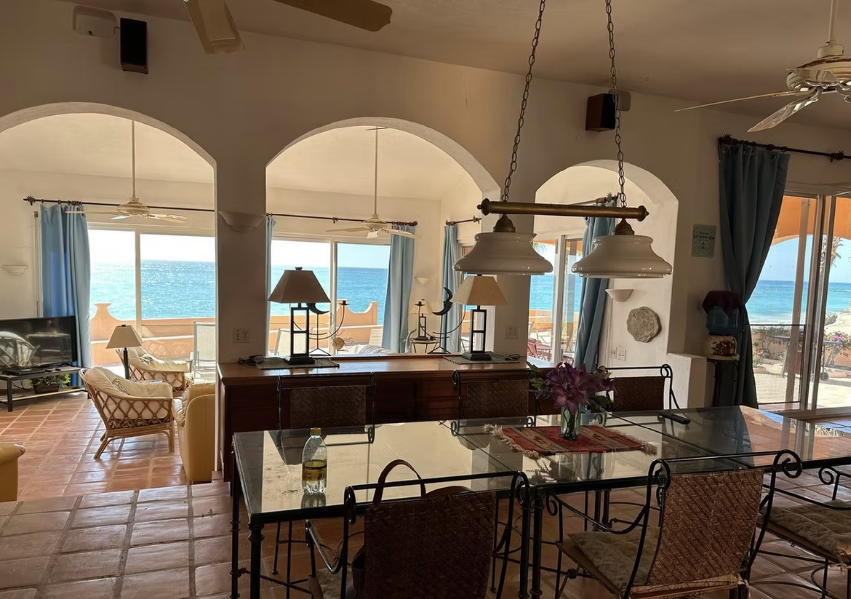 Villa del Mar living room, Cabo Pulmo Beach Resort