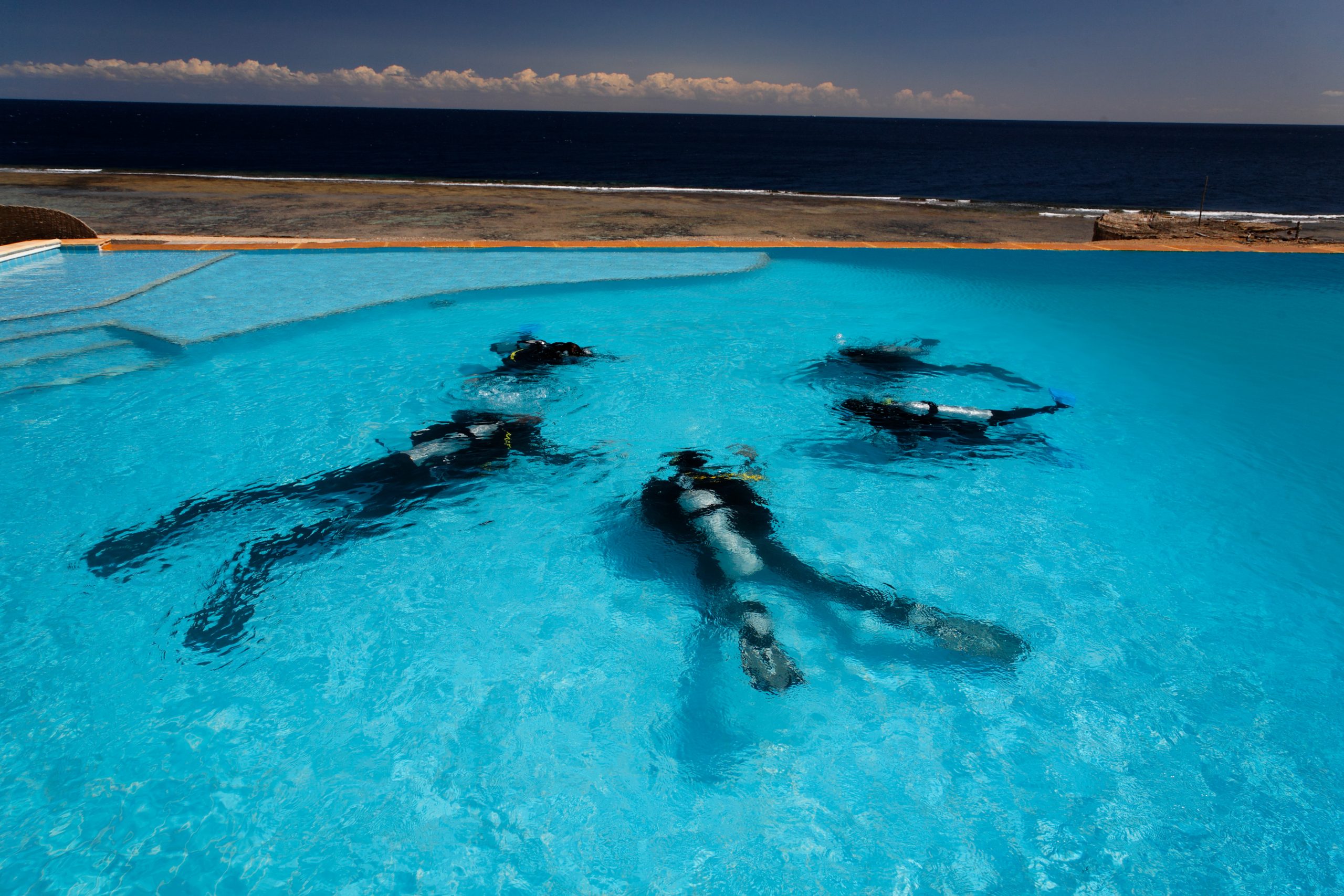 Divers training at The Oasis dive centre