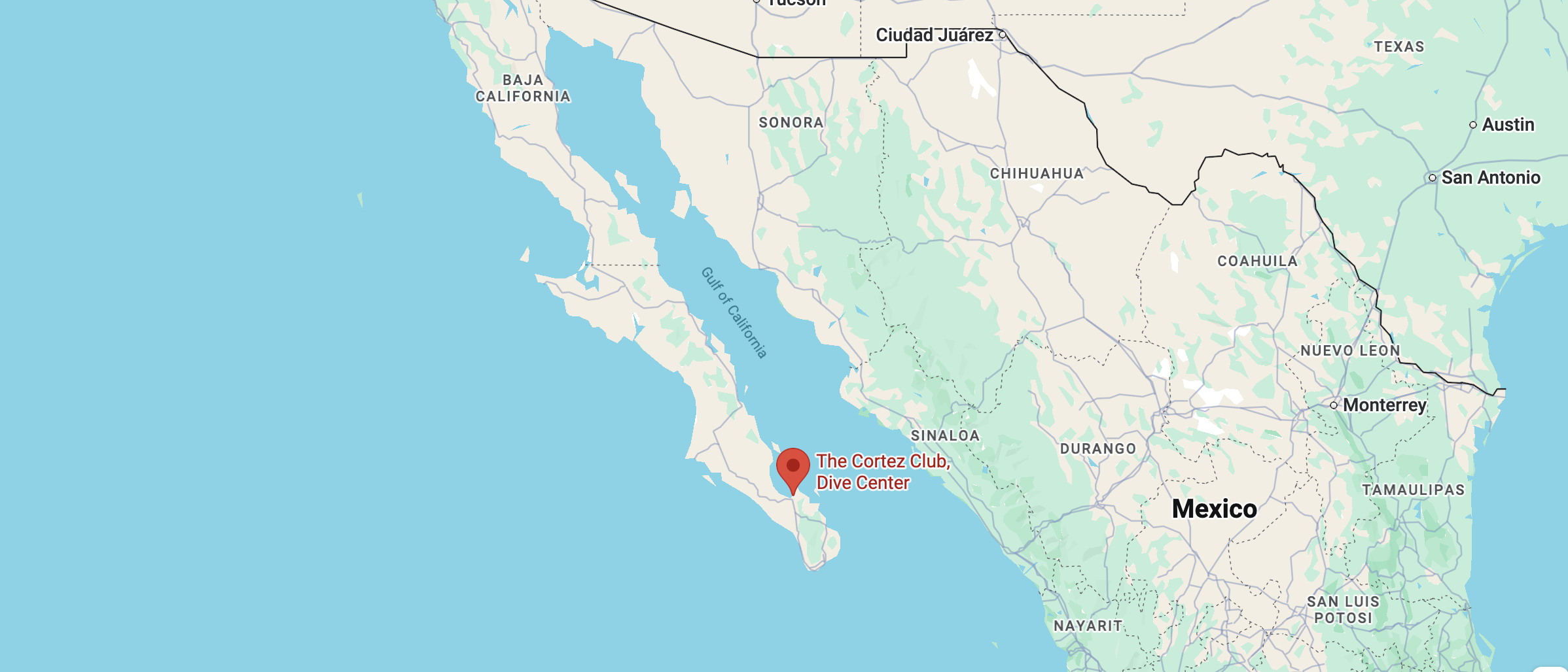 Map — The Cortez Club location in La Paz, Baja California Sur, Mexico