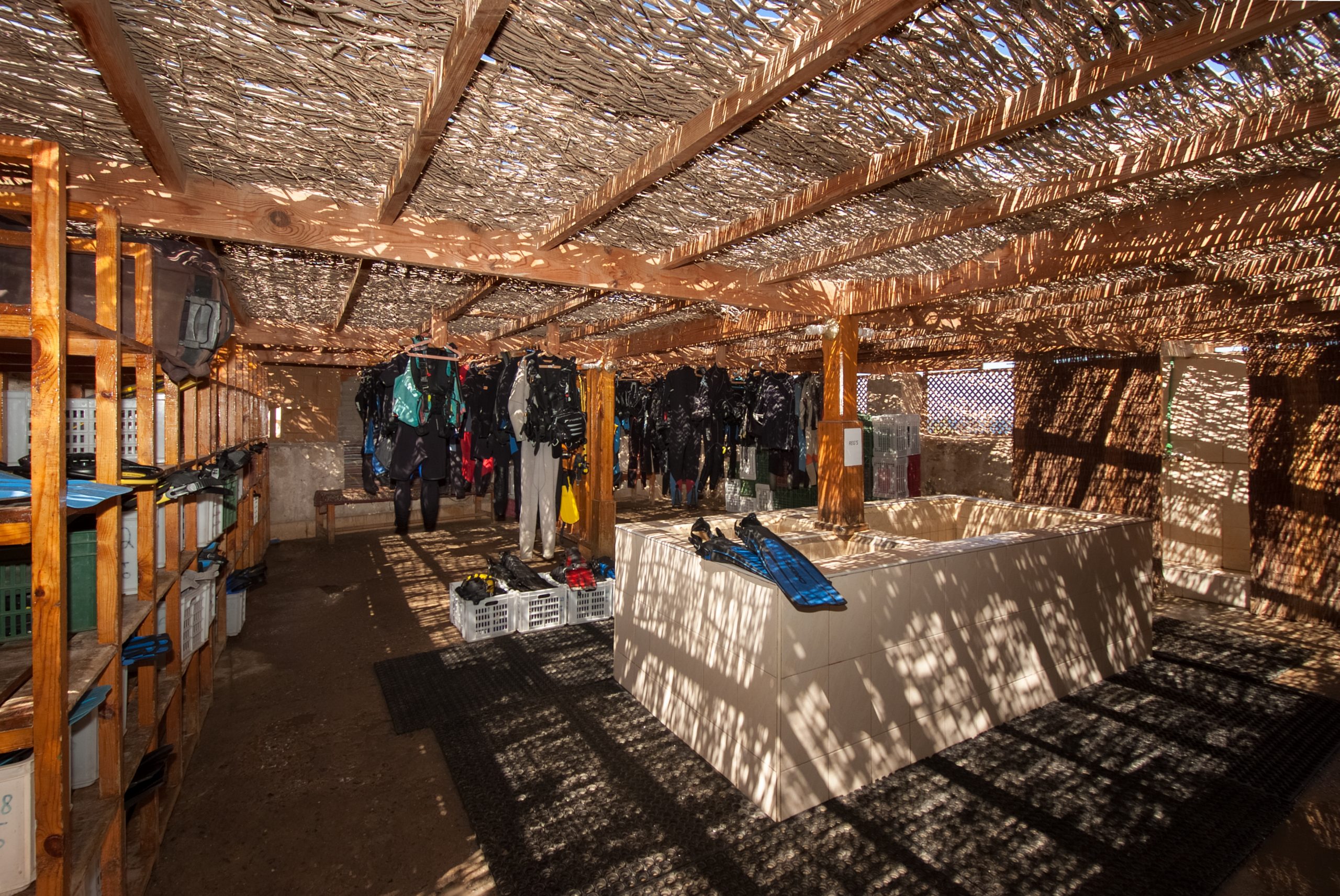 Dive centre gear room, The Oasis