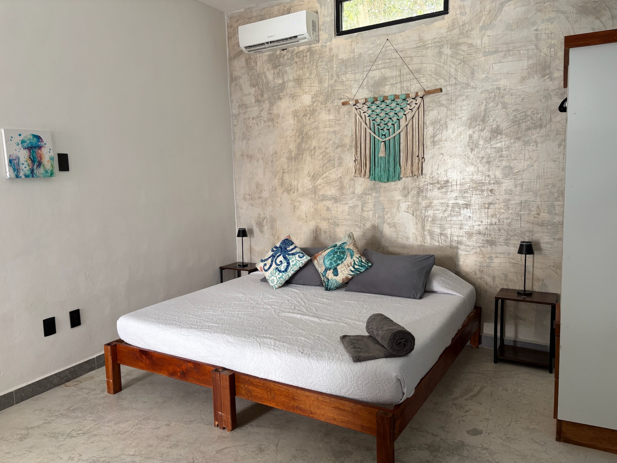 Private studio bedroom at Infinity2Diving, Tulum