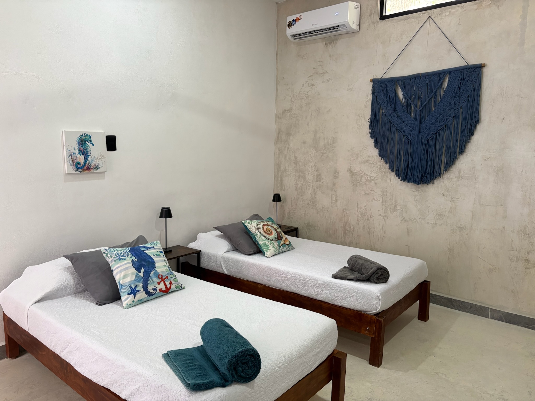 Twin-bed studio room option at Infinity2Diving, Tulum
