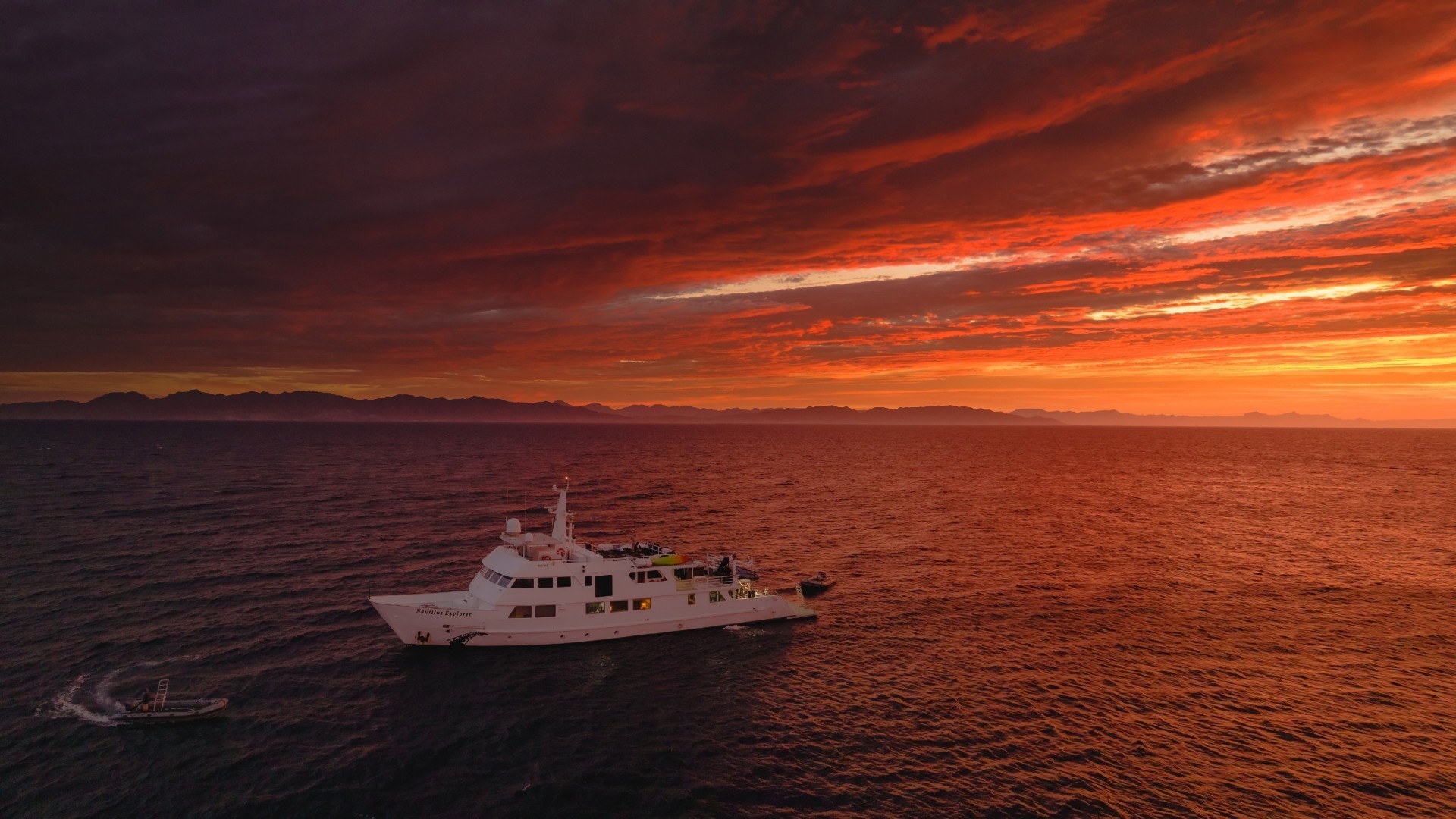 Sunset at sea aboard Nautilus Explorer