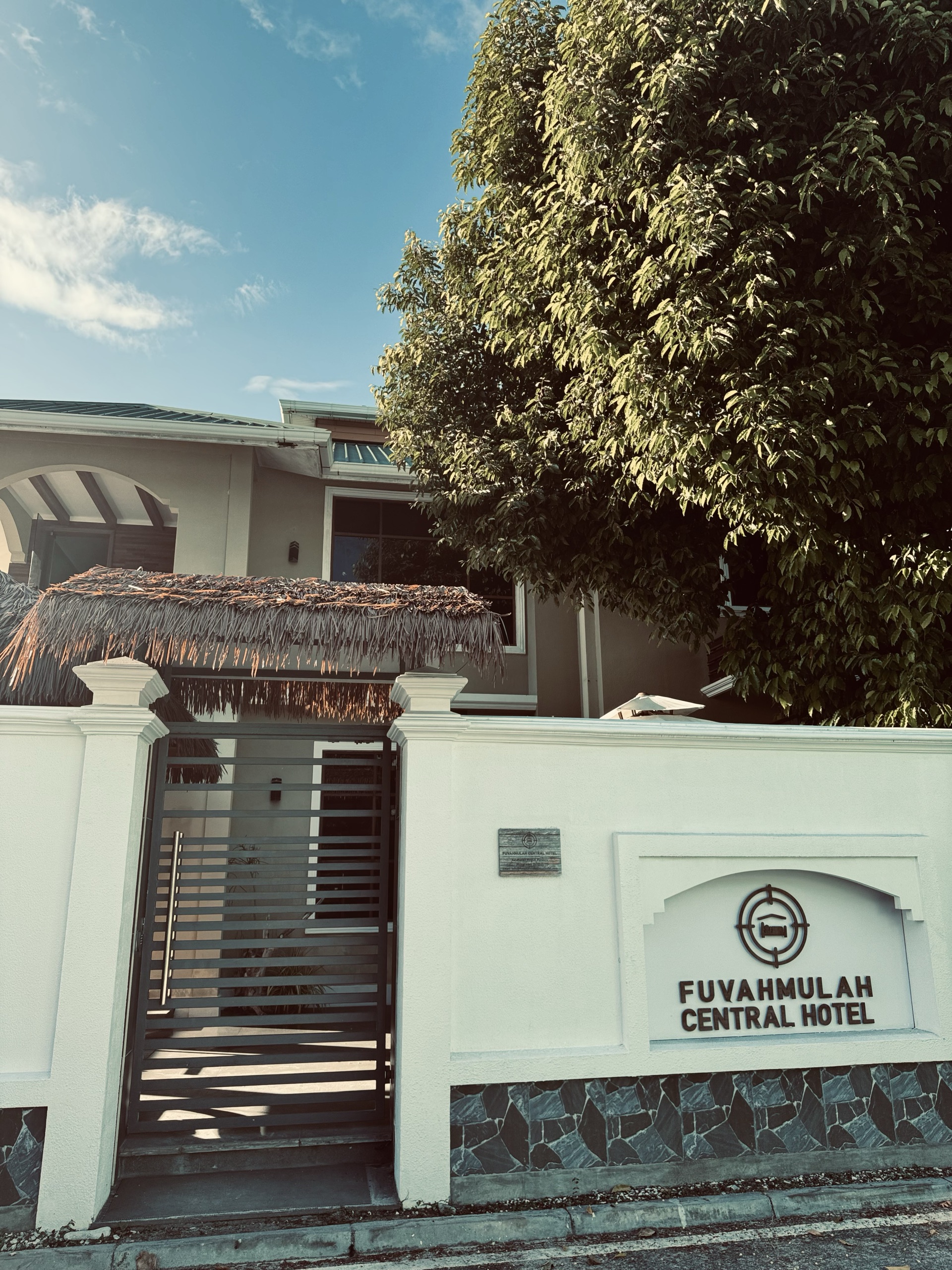 Fuvahmulah Central Hotel entrance gate, Maldives